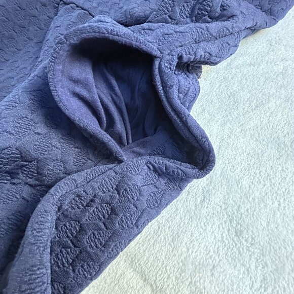 Maeve Womens Navy Blue Textured Sleeveless A-Line Dress Medium Scalloped Back - Picture 5 of 12